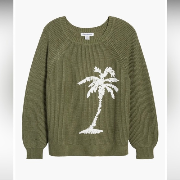 Tommy Bahama Sweaters - NWT Tommy Bahama Breezy Palm Tree Crew Cotton Blend Pullover Statement Sweater